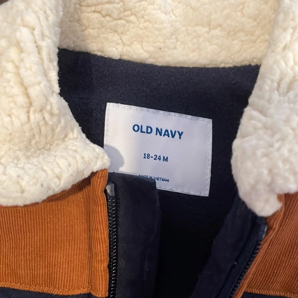 Old Navy Navy Blue and Brown Vest 18-24 Months